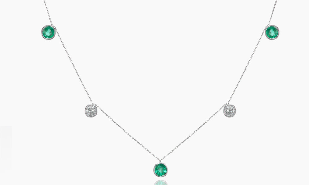 Juniper Diamond and Emerald Necklace